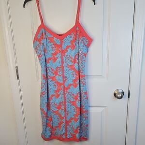 Nicole Vibrant Blue and Orange Dress